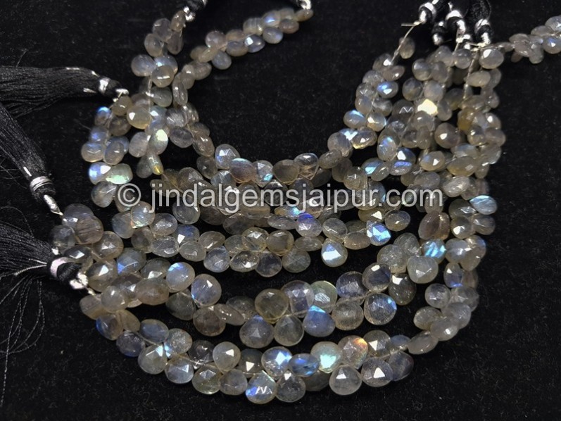 Labradorite Far Faceted Heart Beads