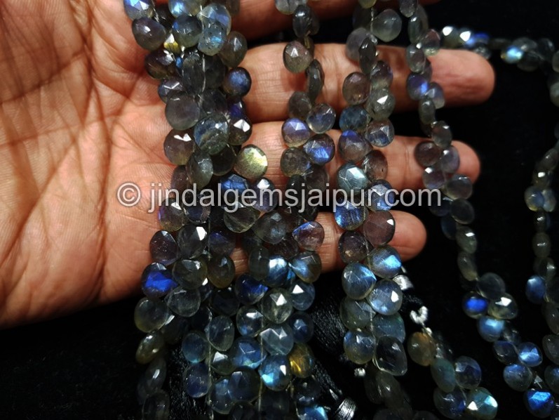 Labradorite Faceted Heart Beads