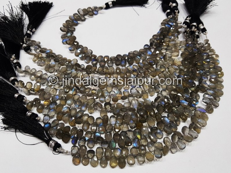 Labradorite Faceted Pear Beads