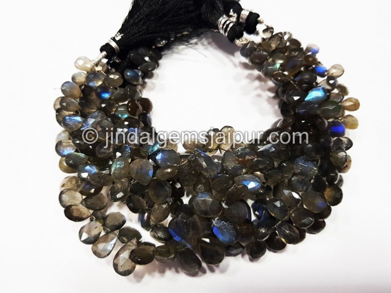 Labradorite Far Faceted Pear Beads