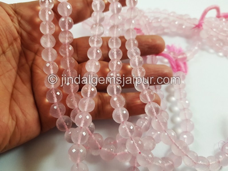 Rose Quartz Faceted Round Beads