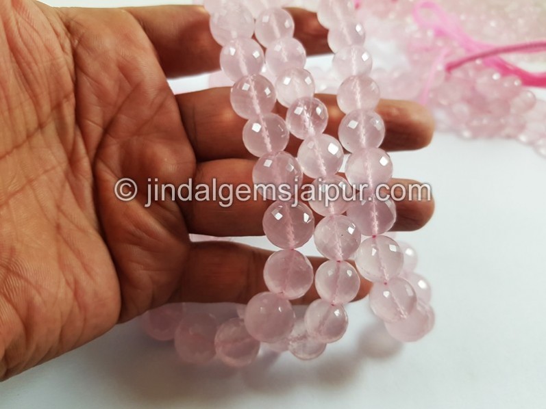 Rose Quartz Far Faceted Round Beads