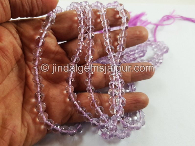 Pink Amethyst Faceted Round Beads