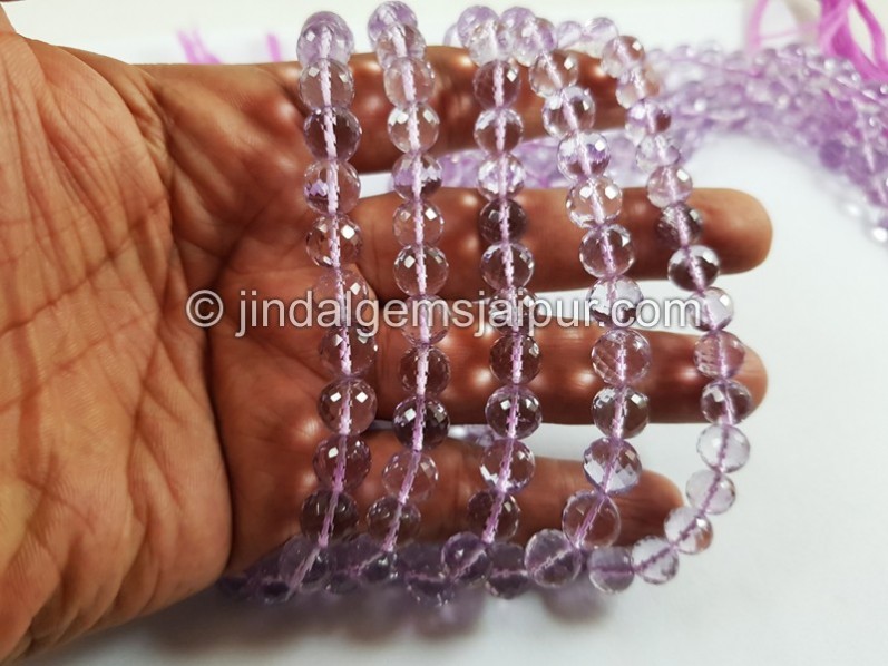 Pink Amethyst Far Faceted Round Beads