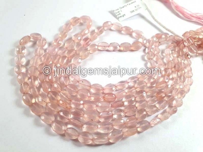 Rose Quartz Faceted Oval Shape Beads