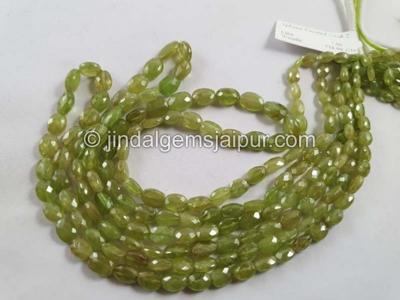 Sphene Faceted Oval Beads