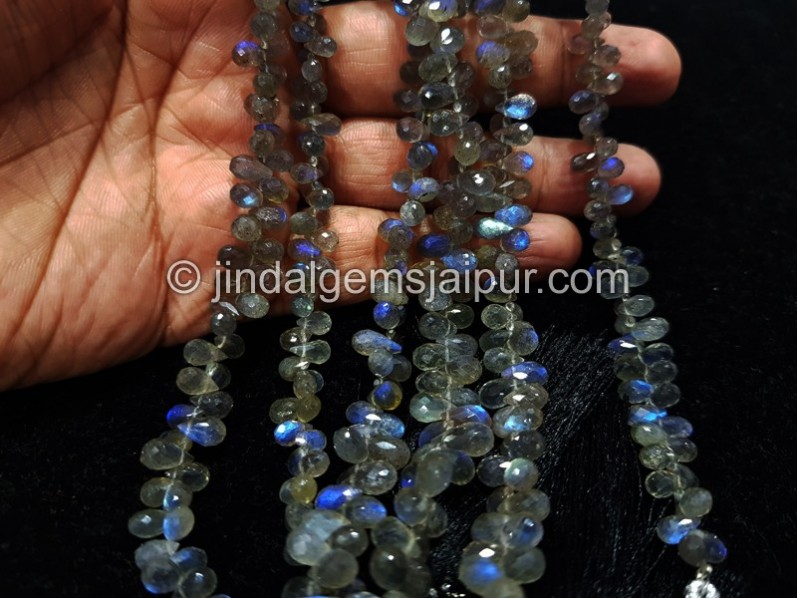 Labradorite Faceted Drops Beads