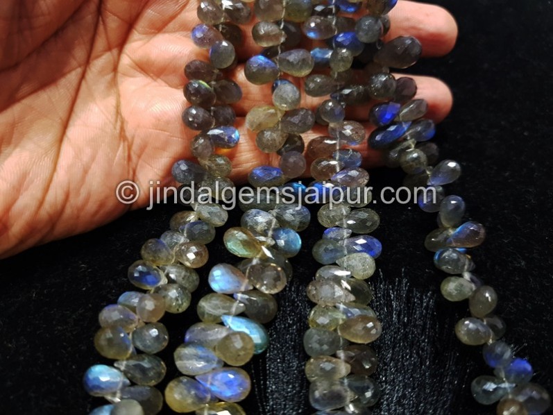 Labradorite Far Faceted Drops Beads