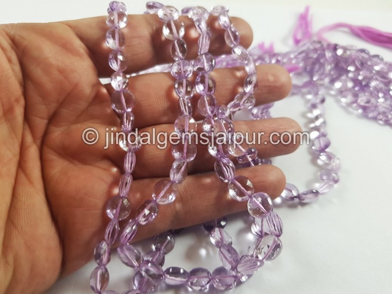 Pink Amethyst Faceted Coin Beads