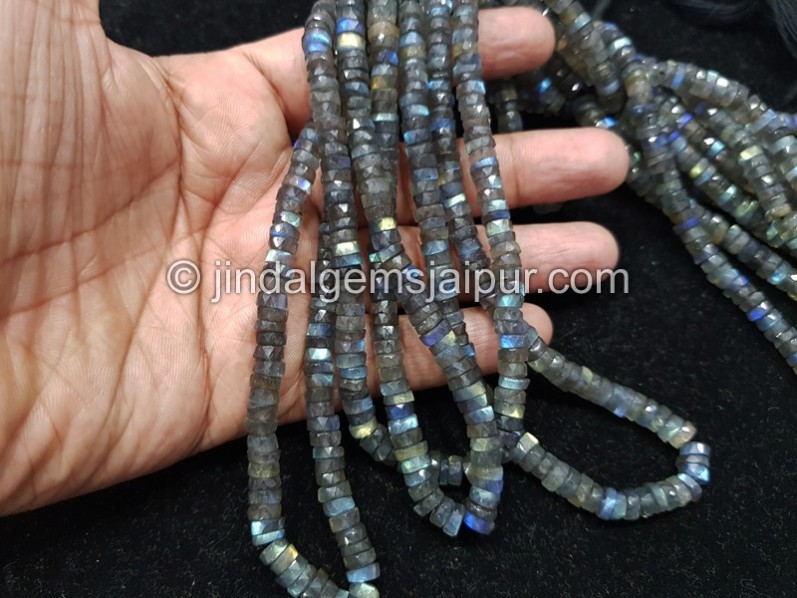 Labradorite Faceted Tyre Beads