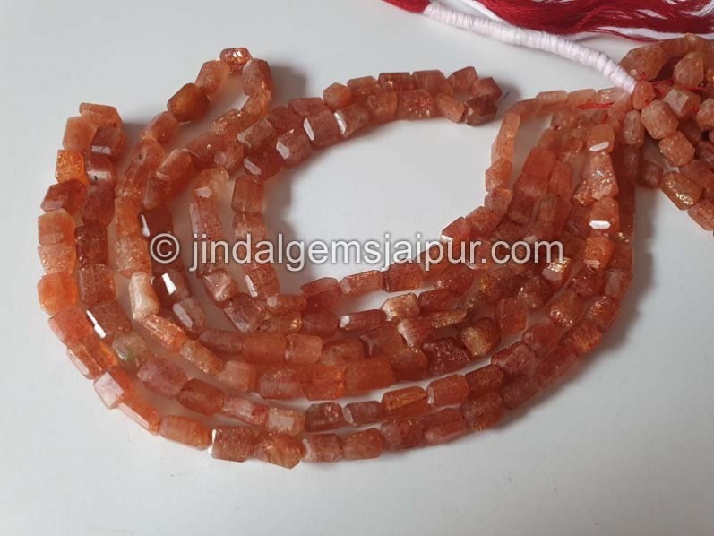 Sunstone Faceted Nugget Beads