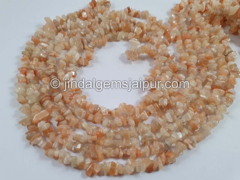 Peach Moonstone Smooth Chips Beads