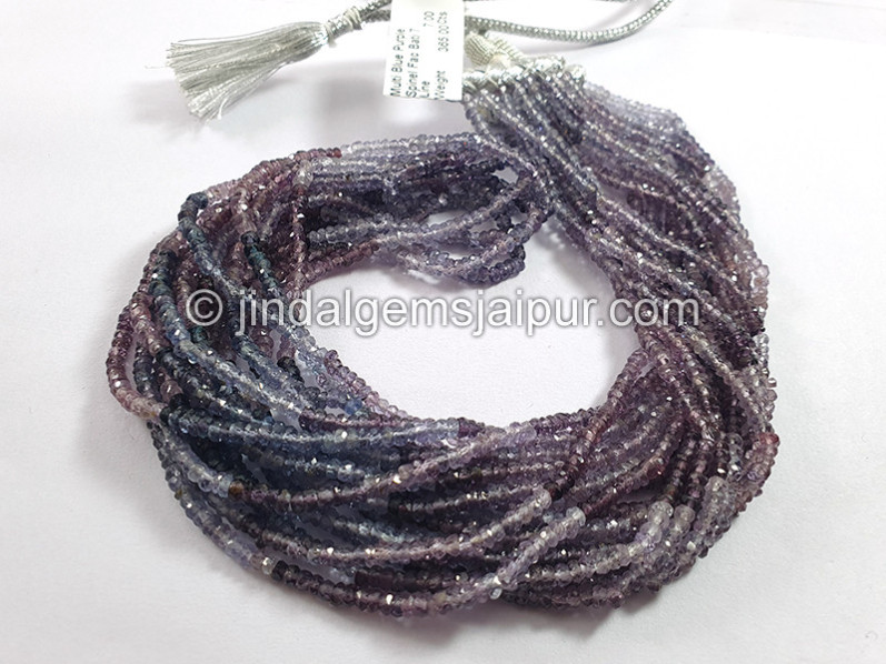 Multi Indigo Spinel Faceted Roundelle Shape Beads