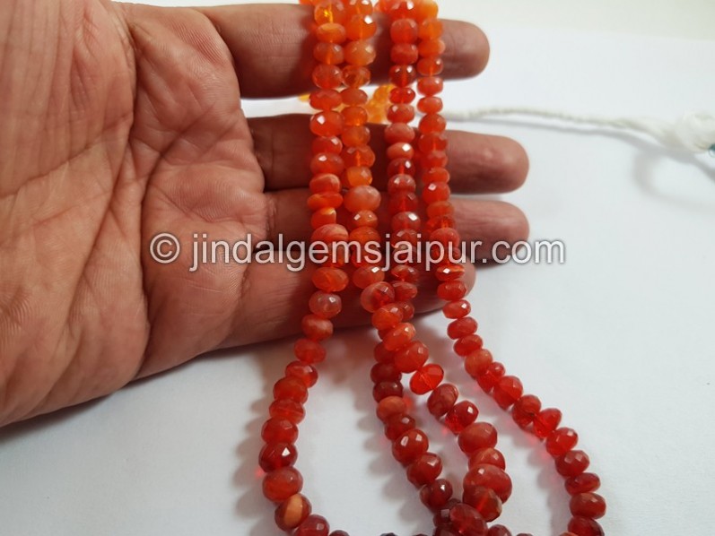 Fire Opal Far Faceted Roundelle Beads