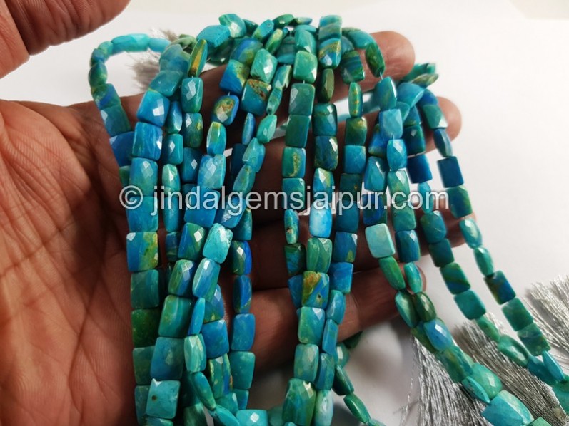 Natural  Blue Opalina Faceted Chicklet Beads