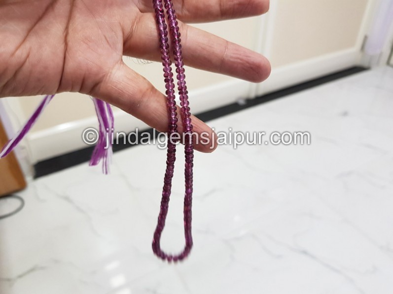 Rhodolite Garnet Smooth Roundelle Beads