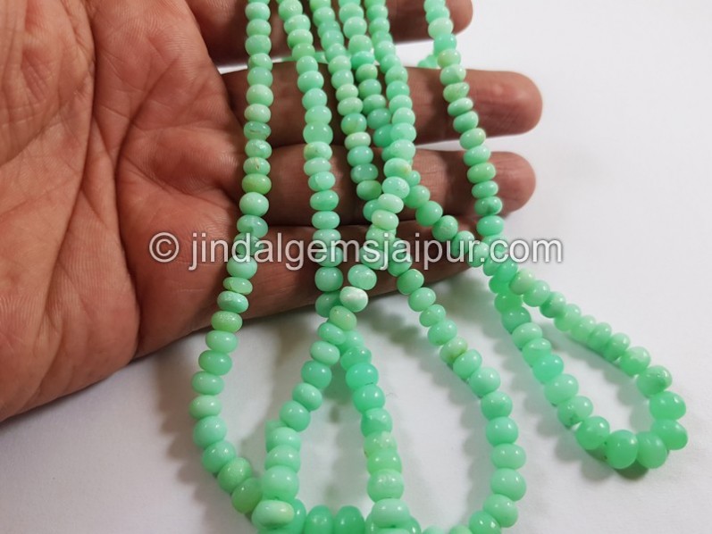 Apple Green Mint  Chrysoprase Smooth Roundelle Beads