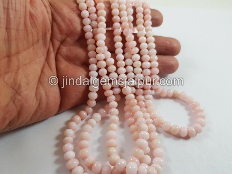 Pink Opal  Smooth Roundelle Beads