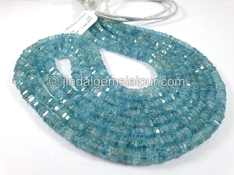 Blue Zircon Bolt Cut Shape Beads