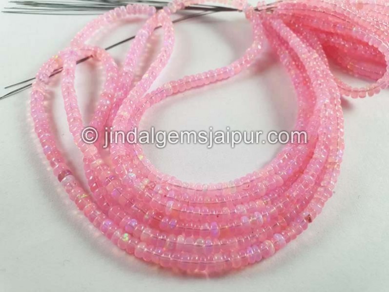 Pink Ethiopian Opal Smooth Roundelle Beads