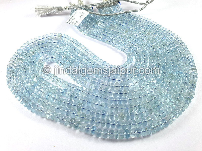 Aquamarine Smooth Roundelle Shape Beads