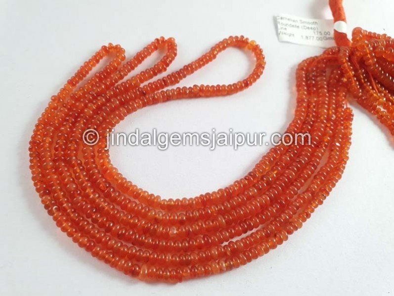 Carnelian Smooth Roundelle Beads