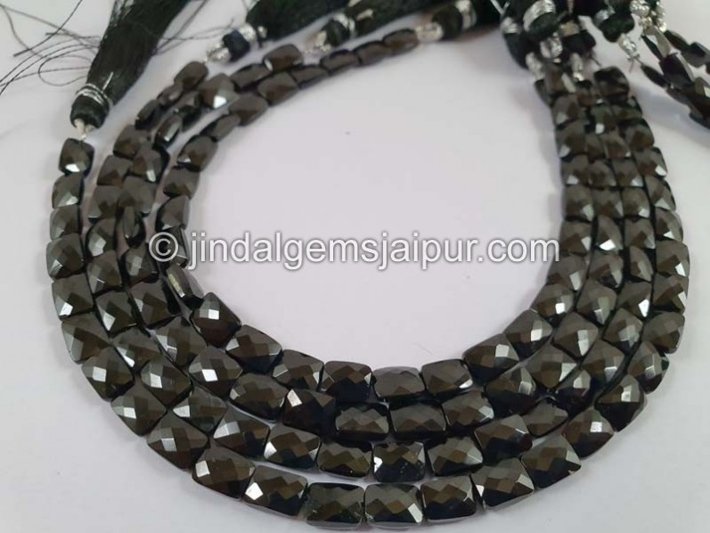 Black Spinel Faceted Chicklet Beads