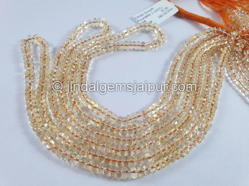 Citrine Smooth Roundelle Shape Beads