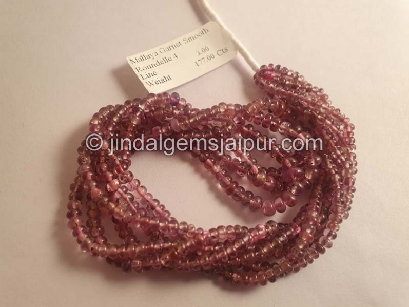 Malaya Garnet Smooth Roundelle Beads