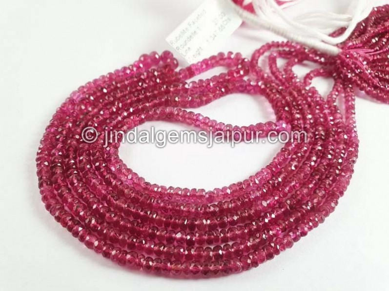 Rubellite Faceted Roundelle Beads