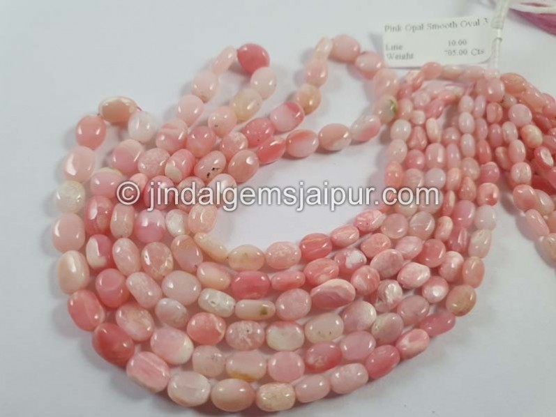 Pink Opal Shaded Smooth Oval Beads