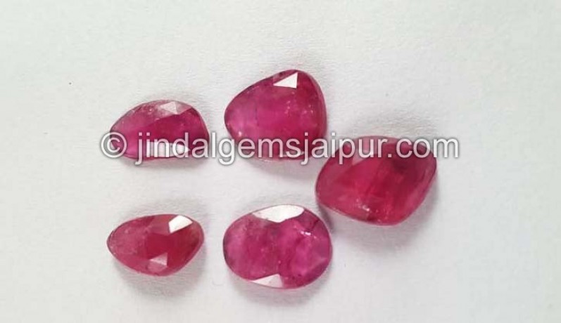 Rubelite Rose Cut Slices