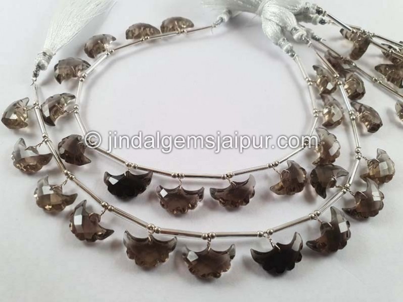 Smoky Quartz Faceted Eagle Beads