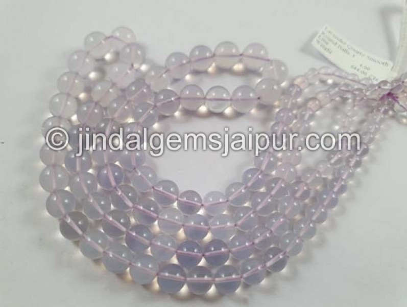 Lavender Quartz Or Scorolite Smooth Round Balls Beads