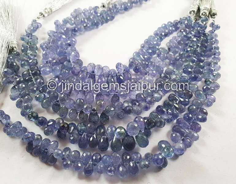 Bi Color Tanzanite Faceted Drops Beads