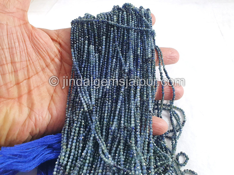 Blue Sapphire Faceted Roundelle Shape Beads
