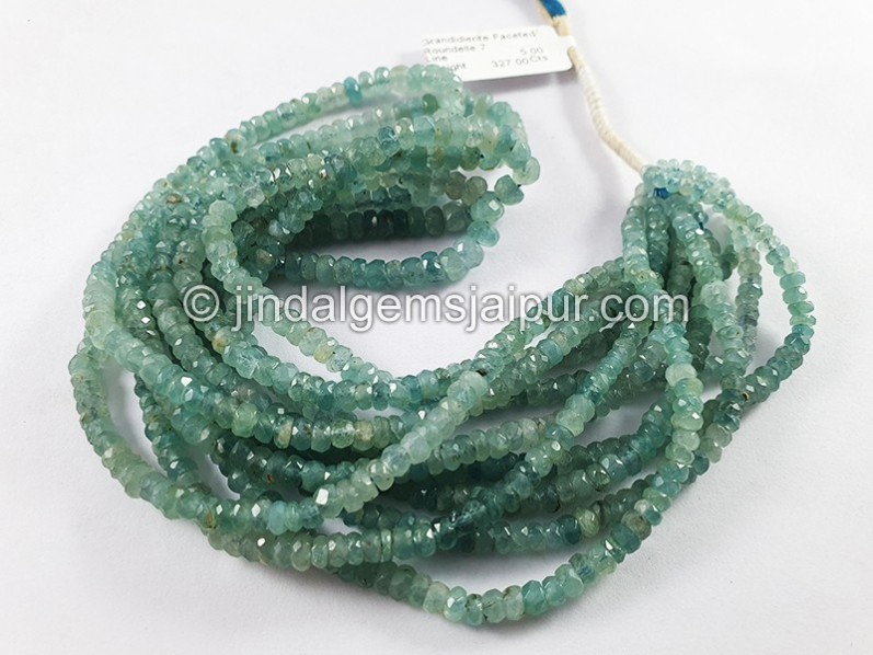 Grandidierite Faceted Roundelle Shape Beads