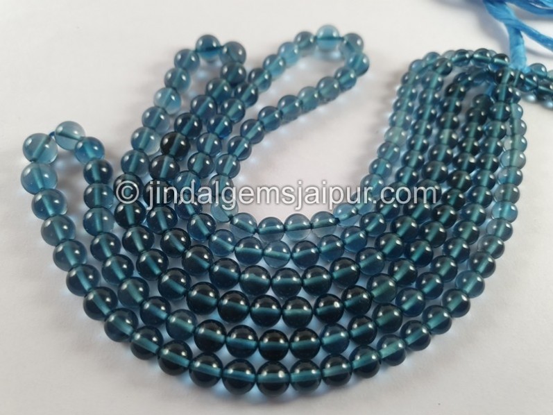 London Blue Topaz Smooth Round Beads