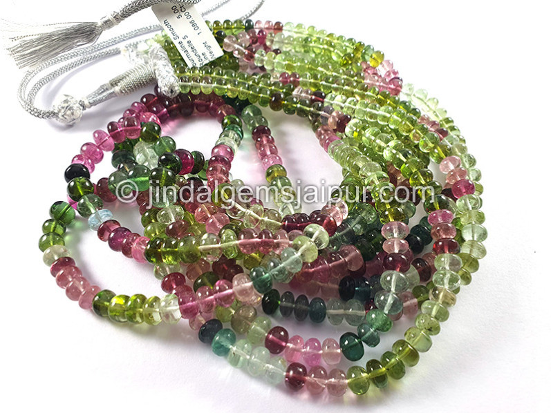 Tourmaline Smooth Roundelle Shape Beads