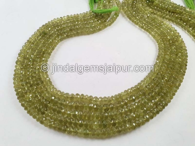 Grossular Garnet Faceted Roundelle Beads