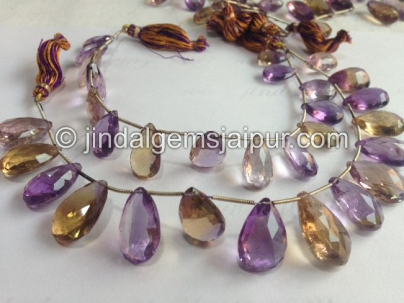 Ametrine Briollete Pear Beads