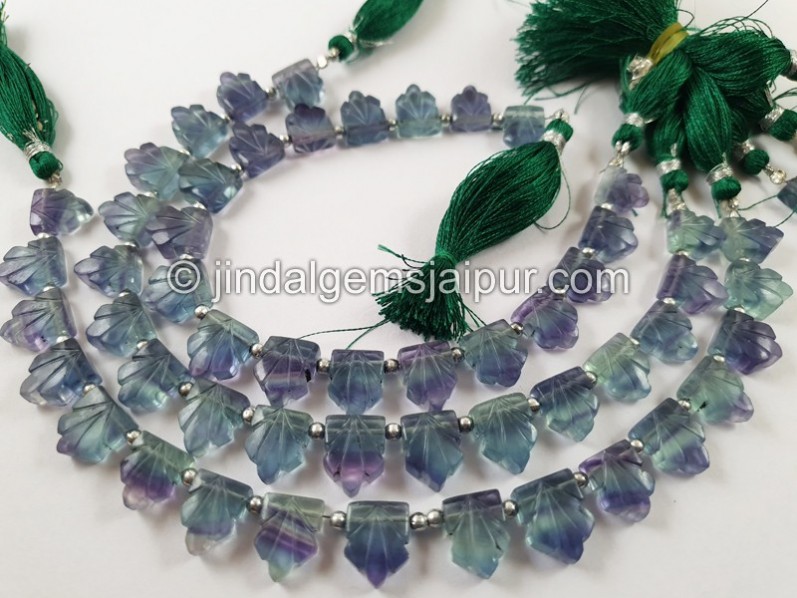 Blue Fluorite Carved Pentagon Beads