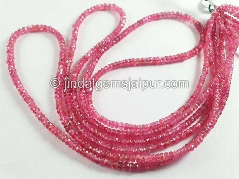 Pink Spinel Faceted Roundelle Beads