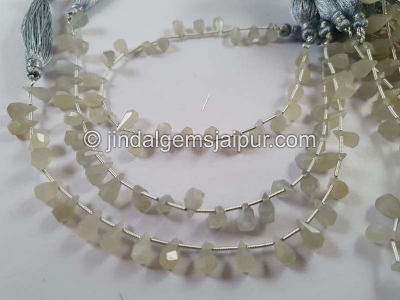 Off White Moonstone Fancy Cut Drops Beads