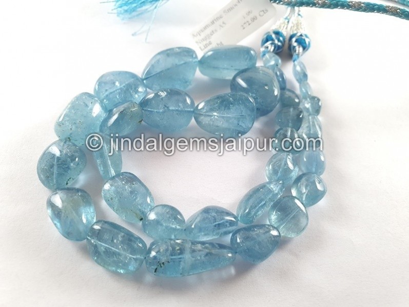 Aquamarine Smooth Nugget Beads