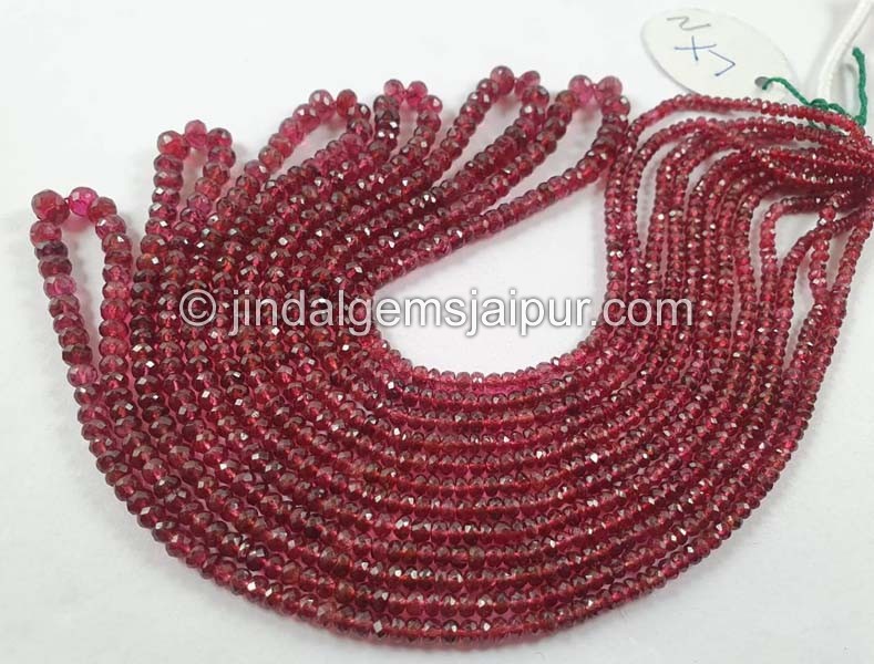 Red Spinel Faceted Roundelle Beads