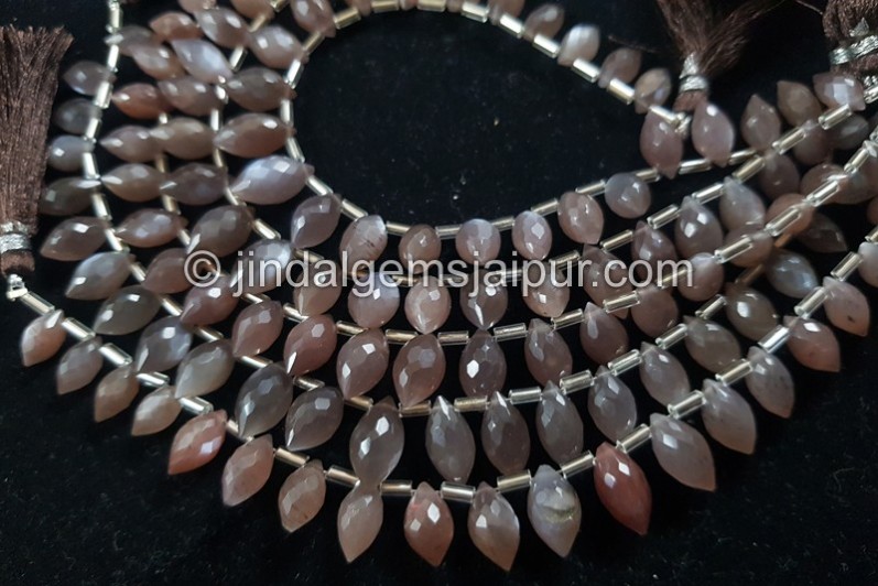 Chocolate Moonstone Faceted Dew Drops Beads