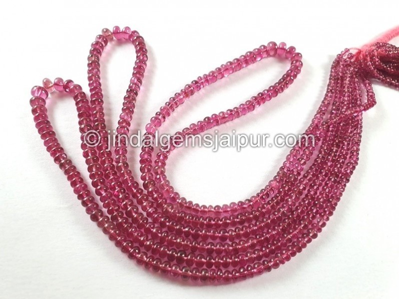 Rubellite Smooth Roundelle Beads