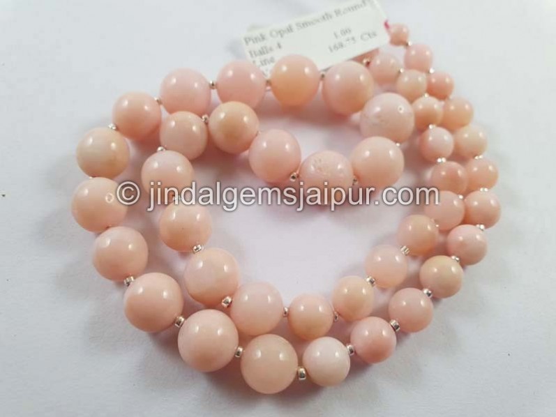 Pink Opal Smooth Round Ball Beads