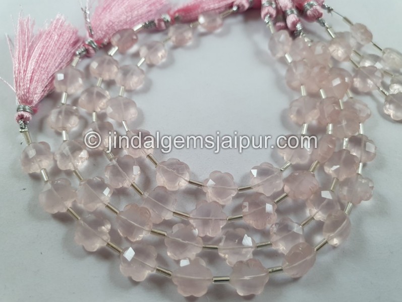 Rose Quartz Faceted Flower Beads